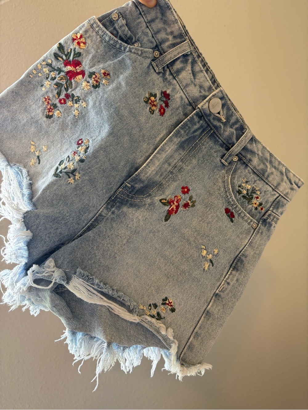 Banjara Embroidery Jean Shorts